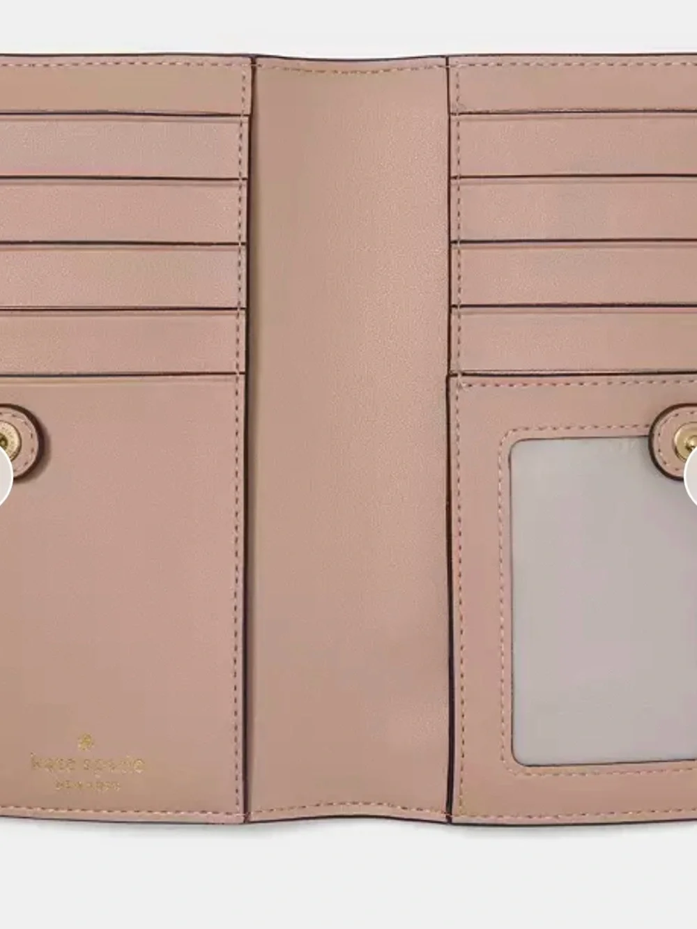kate spade cream saffiano leather wallet with gold logo